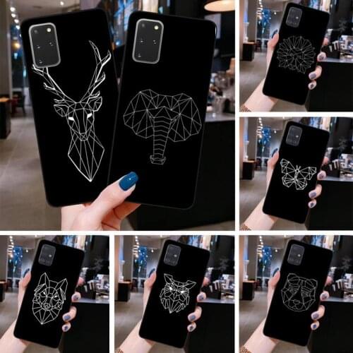 Geometric Animals Deer Tiger Lion Elephant Phone Case For Samsung Galaxy S21 Plus Ultra S20 FE M11 S8 S9 plus S10 5G lite 2020