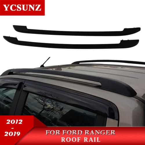 Black Roof Rails Rack Carrier Bars For Ford Ranger WILDTRACK 2012 2013 2014 2015 2016 2017 2018 2019 T6 T7 Double Cabin