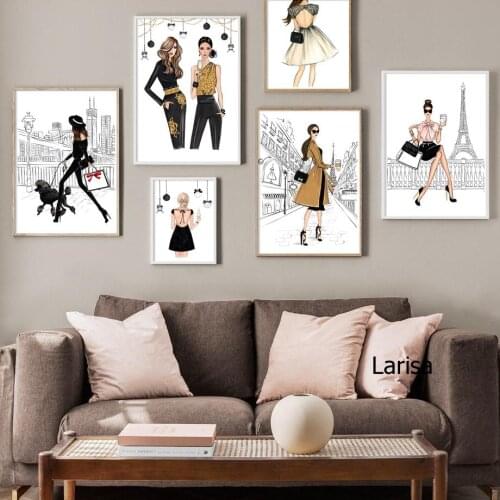 Girl Room Decor Modern Fashion Poster Canvas Pictures for Home Design Friends Wall Art Prints for Living Room Interior Decor