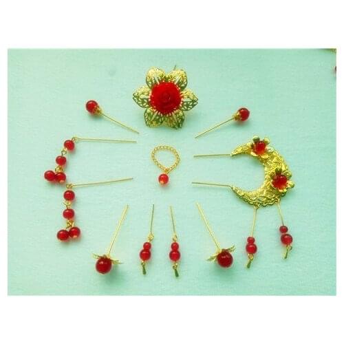 For 30cm chinese kurhn doll Traditional Earrings head decoration doll Necklace DIY Earrings Ornament Toy Jewelry