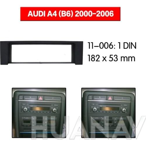 HUANAV Car Radio stereo Fitting installation adapter fascia For 2000-2006 AUDI A4 (B6) 1DIN Stereo Frame Audio Fascias