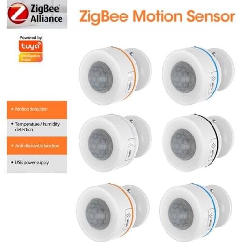 NEO Tuya ZigBee 3.0 PIR Motion Sensor Built-in Temperature Humidity Sensor Wireless Passive Infrared Detector Home Alarm System