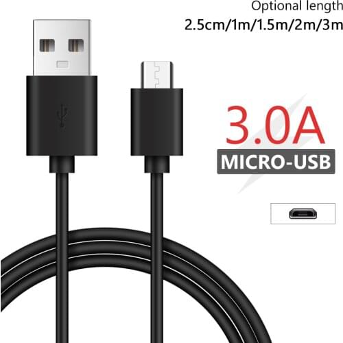 Micro USB Cable 3A Fast Charging Android Micro Data USB Cable for Samsung Xiaomi Huawei USB Charger Data Mobile Phone Cable Cord