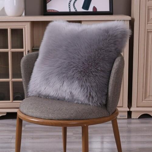 Faux Sheepskin Square Cushion Cover Washable Warm Hairy Seat Pad Fluffy Rugs Carpet Fur Mats for Floor Chairs Sofas Cushions
