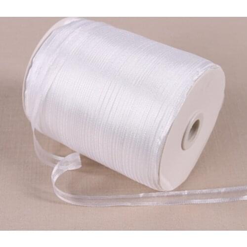 10 yards/lot) 3/8''(10mm) Broadside organza ribbons wholesale gift wrapping decoration ribbons White 1001