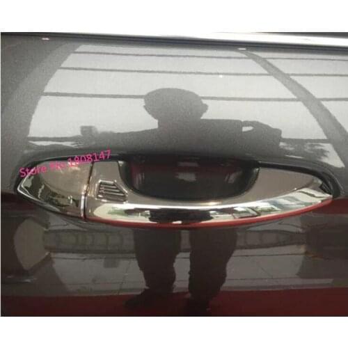 Hot Car styling sticker body cover protect detector frame lamp trim ABS chrome door handle 8pcs For Ford EDGE 2015 2016 2017