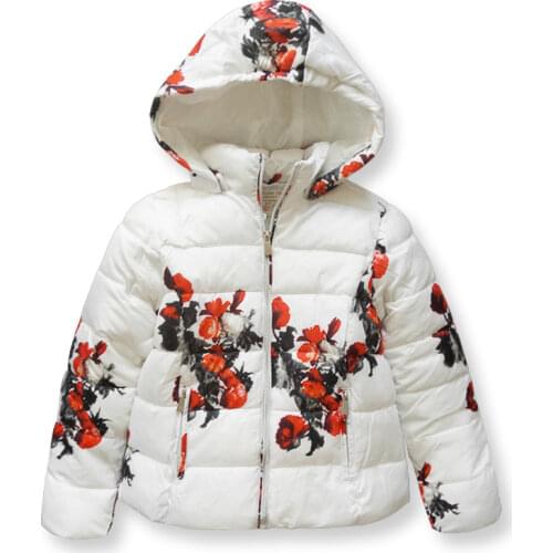 Fashion Childrens Jacket For Girls Printed Kids Clothes Park For Girl Winter Childrens Suit Warm Girls Coats 2-9 Years old