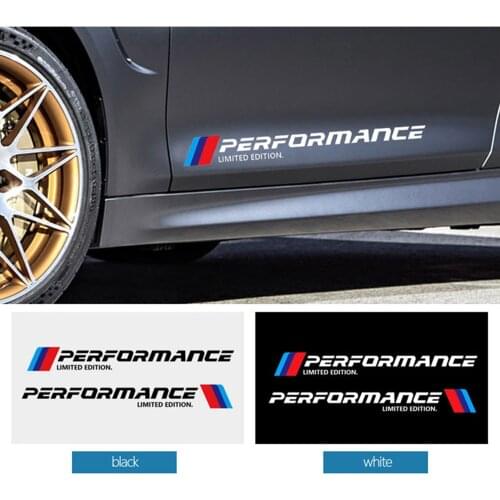 2pcs Car Sticker Door Side Decal For BMW M PERFORMANCE F20 F30 F10 F23 F45 F34 F80 E90 E82 F32 F82 E60 3 5 7 series X1 X3 X5 GT