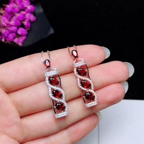 925 sterling silver natural Garnet necklace pendant Garnet Beauty A birthday present for a girlfriends lover. Posting