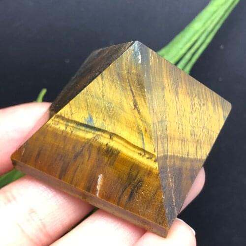Natural tiger eye stone crystal pyramid gem mineral, suitable for meditation therapy home decoration