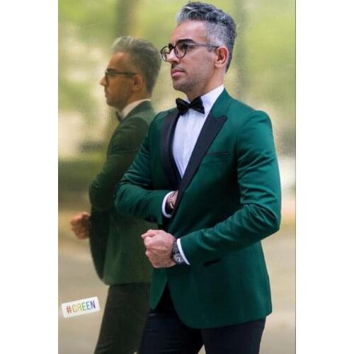 Brand New Groomsmen One Button Groom Tuxedos Peak Black Lapel Men Suits Wedding Best Man Blazer ( Jacket+Pants+Tie ) C526