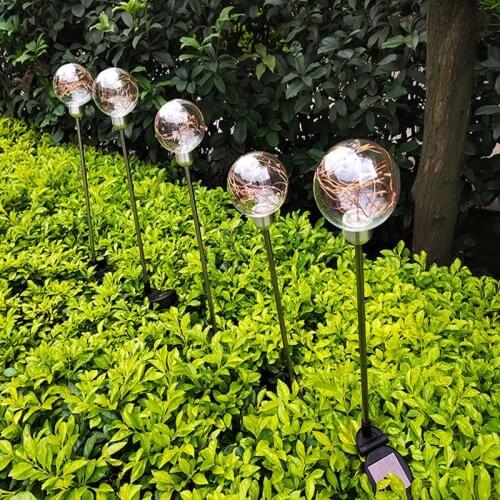 Outdoor Solar Light Waterproof LED Solar Garden Light Lawn Lamp Landscape Night Lamp Warm White Metal Wire Patio Decoration