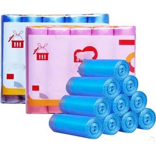 75pcs/Lot Garbage Bags Drawstring Plastic Storage Bags 45*50cm Stringing Rubbish Bag For Kitchen Cleaning Portable Trash Bags