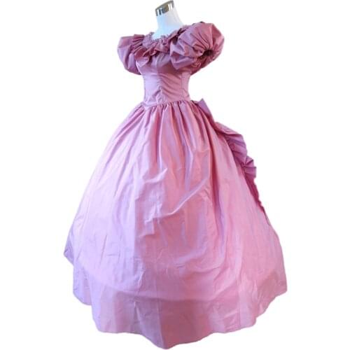 Rose and Lace Gown Civil war costume renaissance dress satin dress