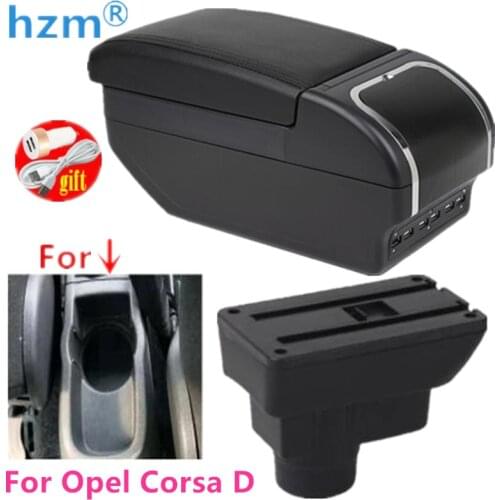 For Opel Corsa D Armrest Box Opel Corsa Universal Car Central Armrest Storage Box cup holder ashtray modification accessories