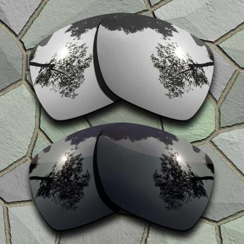 Grey Black&Chrome Sunglasses Polarized Replacement Lenses for Oakley Deviation
