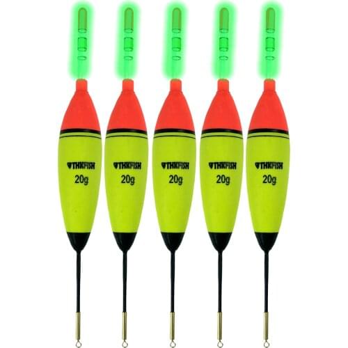 5 Pcs/Lot 30g 20g 10g EVA Foam Fishing Floats + 10 Pcs Glow Stick Long Vertical Buoy Luminous Lighting Fishing Floats Bobber