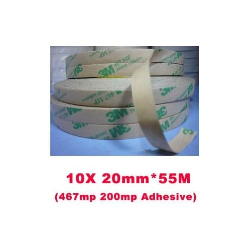Promotion! 10x 20mm*55M*0.06mm 2.3mils (Thick) Hi-temp Resist 3M 467MP 200MP Adhesive Transfer tape for PCB Rubber Bond Sticky