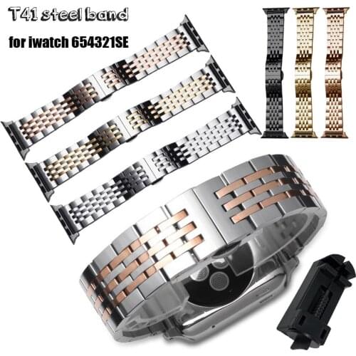 Solid Metal Replacement Watch Band for Apple Watch 40 44 38 42mm Stainless Steel Watch Strap for iWatch Series 1 2 3 4 5 6 SE