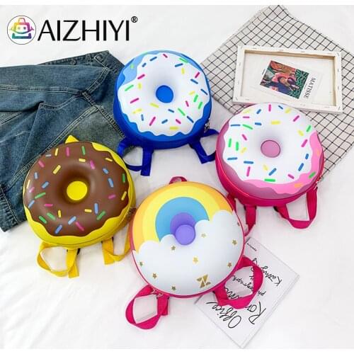 Boy Girl Book Backpack Children Cute Donut Rainbow Backpack Kids Kindergarten School Book Bag Cartoon Casual Students Bagpack