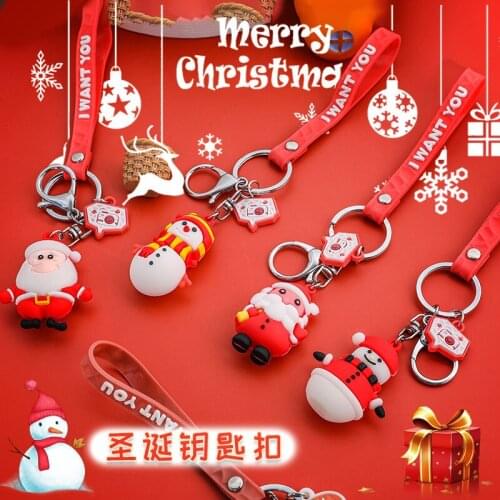 Cartoon Christmas Keychain Creative Santa Claus Keychain Car Key Student Schoolbag Accessories Pendant