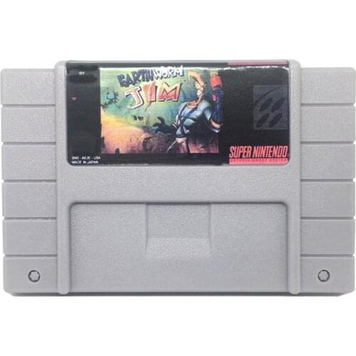 Earth Worm Jim 1 USA Version for 16 bit Gray Video Game Cartridge Card For NTSC Game Player