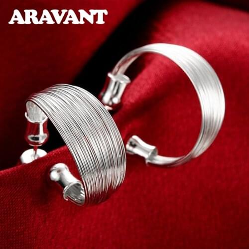 925 Silver Earrings For Women Wedding Silver Multi Line Earring Jewelry