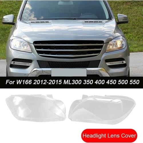 1 Pair Headlight Clear Lens Cover Headlight Lampshade Shell (Left+Right) for Mercedes Benz W166 2012-2015 ML-Class