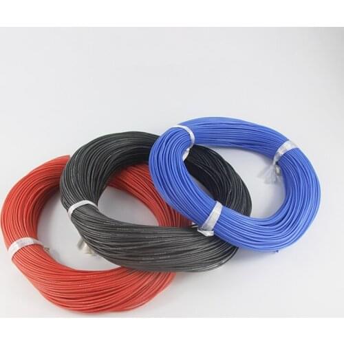 100m/lot Flexible Silicone Wire 26 AWG RC Cable 26AWG 30/0.08TS Outer Diameter 1.5mm for FPV RC Hobby Battery Parts