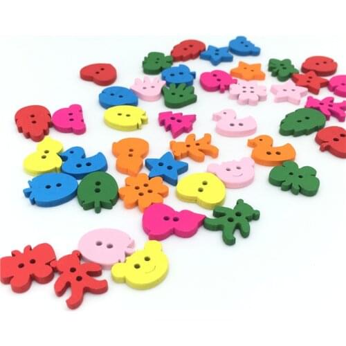 100pcs Random Mix Candy Colorful Puppy Shape Buttons for Kids,Sewing Accessories,Garment Buttons 7NK229