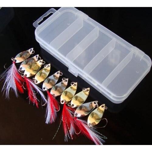 2.5g/3.5g/5g fishing spoon lure metal bait gold/silver artificial bait fishing lure set fishing box fishing equipment