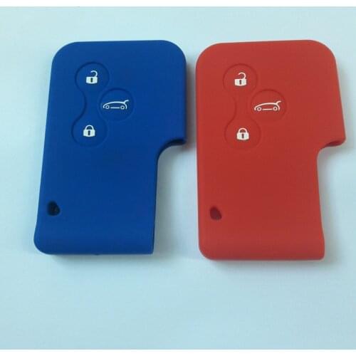 2pcs/lot Smart Silicone Keycard Holder Remote Key Shell Case For Renault Reault Scenic Megane 3 Button Card Key Cover