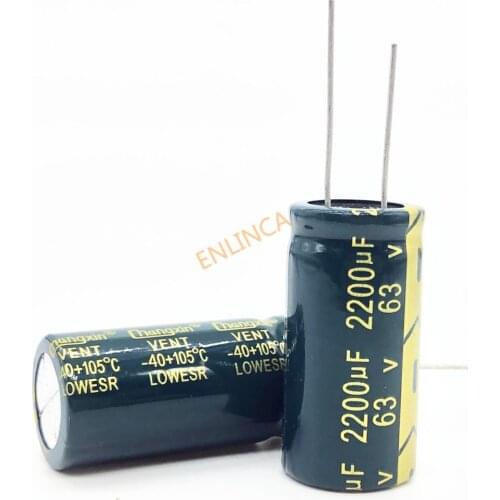 6pcs/lot 63V 2200UF 18*35 high frequency low impedance aluminum electrolytic capacitor 2200uf 63V 20