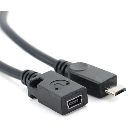 Mini USB Female to Micro USB Male 8 pin to 5 pin Connector Adapter OD4.0mm line for Smart Phones Tablet PCs MP3/ MP4