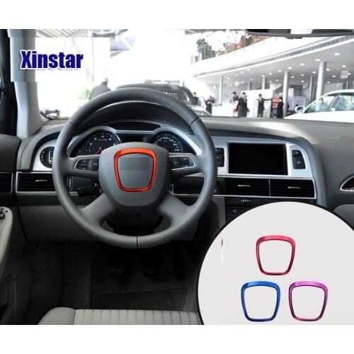Aluminum car steering wheel deocration for audi Quattro Sline RS A3 A4 A5 A6 A7 A8 TT S7 RS Q3 Q5 Q7