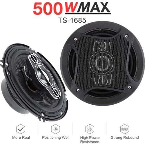 2pcs 12V 6 Inch 16cm 500W Car Coaxial Speaker Auto Audio Music Stereo Full Range Frequency Hifi Non-destructive Installation