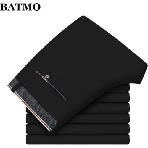 BATMO 2019 new arrival high quality casual pants men,mens smart casual pants,elastic trousers,plus-size K1555