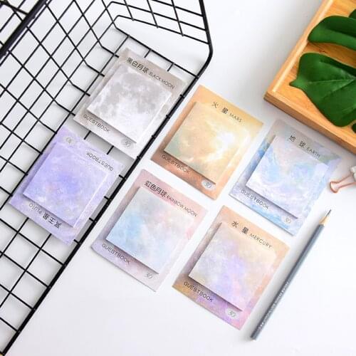 Creative Planet Memo Pads Sticky Notes Kawaii Posted It Note Pad Planner Stickers Cute Korean Stationery Office School Supplies