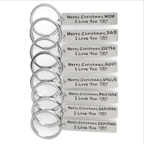 Merry Christmas l love you Family key chain---8 styles free choice