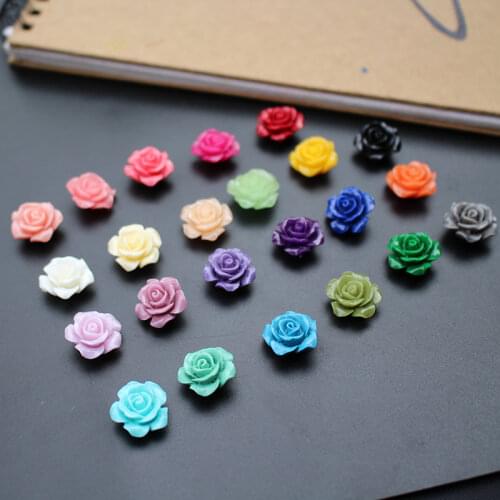 10Pcs 12mm 15mm Camelia Coral beads Artificial Coral flower beads Cabochon Multi-color for Jewelry making DIY Accessoires