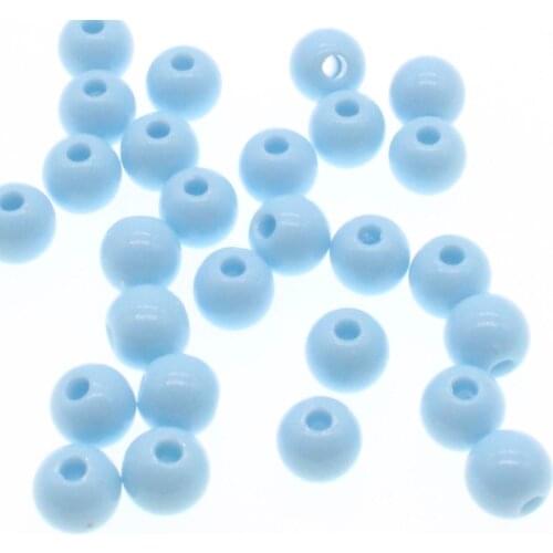 CHONGAI 200Pcs 6mm Light blue Color Acrylic Round Ball Spacer Beads For Jewelry Making DIY Jewelry Accessories For Handicrafts