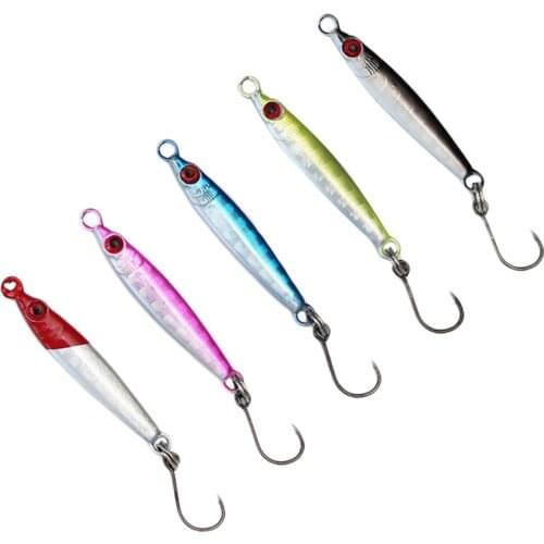 WSFS Hot 5 Pcs/Lot New Metal Jig Spoon Lure 3G/3.4Cm Artificial Bait Shore Fishing Jigging Super Hard Lead Fish Sea Bass Fishing