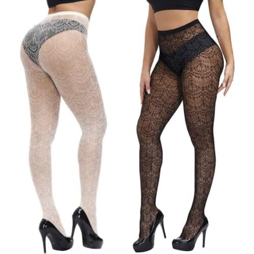 Women Tights Plus Size Underwear Mesh Hosiery Thigh High Elastic Transparent Stockings New Arrive Palace Lace Pattern Pantyhose