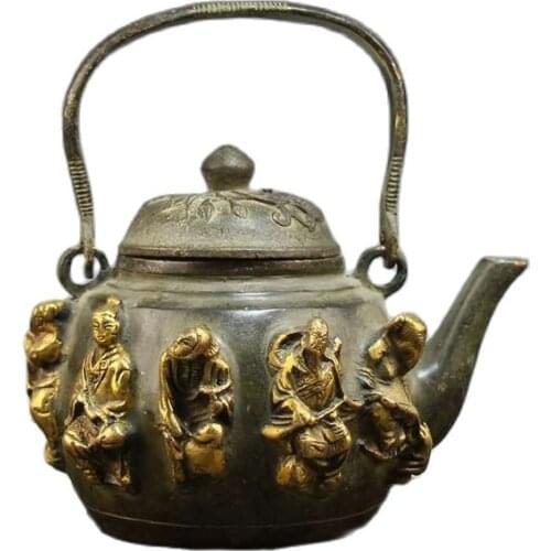 Ancient Bronze Baxian Pot Ornaments Pot Teapot Home Decoration Crafts Collection
