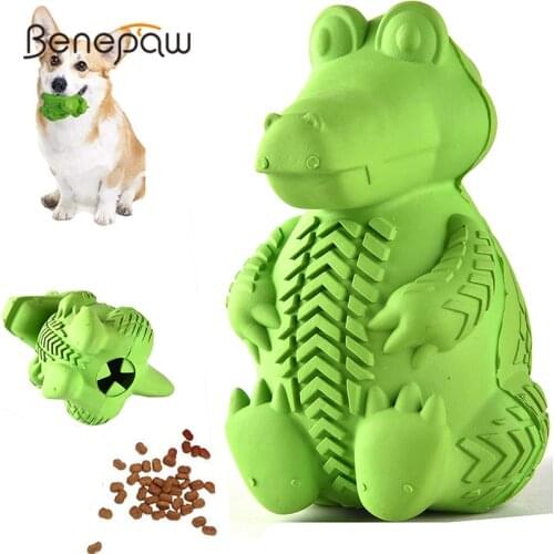Benepaw Food Dispensing Dog Toys Eco-friendly Natural Rubber Anti-biting Interactive Pet Toys For Medium Large dogs Dental Care