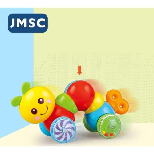 JMSC Baby Colorful Learning To Climb Toys Small Cute Bug Jingle Shaking Bell Sound Educational Crawl Newborn Rattle For Infant
