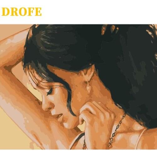 DROFE DIY Frame Painting By Numbers modern mural acrylic pigment unique home decoration hand painted gift 40x50cm Couple