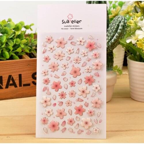 Korea Sonia Scrapbooking Nail Sticker Love Blossom Stationery DIY PVC Craft Decoration Home Supplies Suatelier Diary Stickers