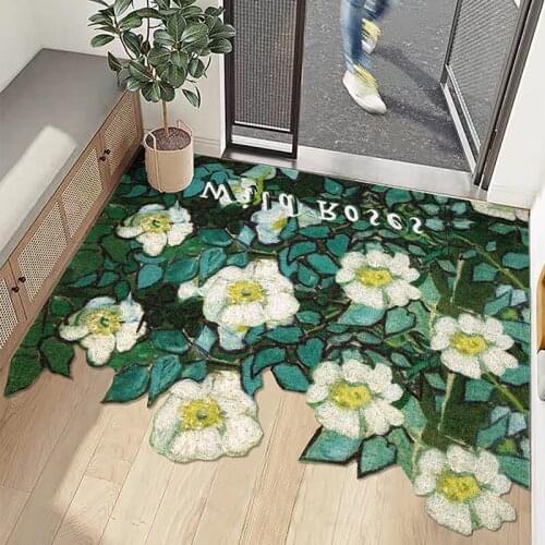 Famous Painting Design Home Door Mat Kitchen Bedroom Bath Living Room Carpet Entrance PVC Anti-slip Mat Custom Hallway Doormat