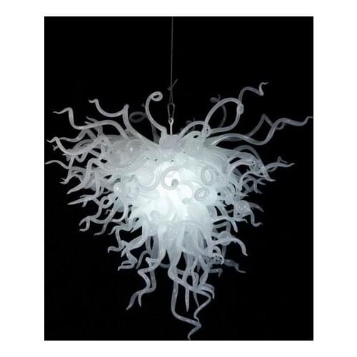 Tiffany White European Dale Chihuly Style Hand Blown Murano Glass Chandeliers Lighting
